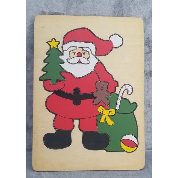 Wooden Santa puzzle - homemade Christmas puzzle - Picture 1 of 5